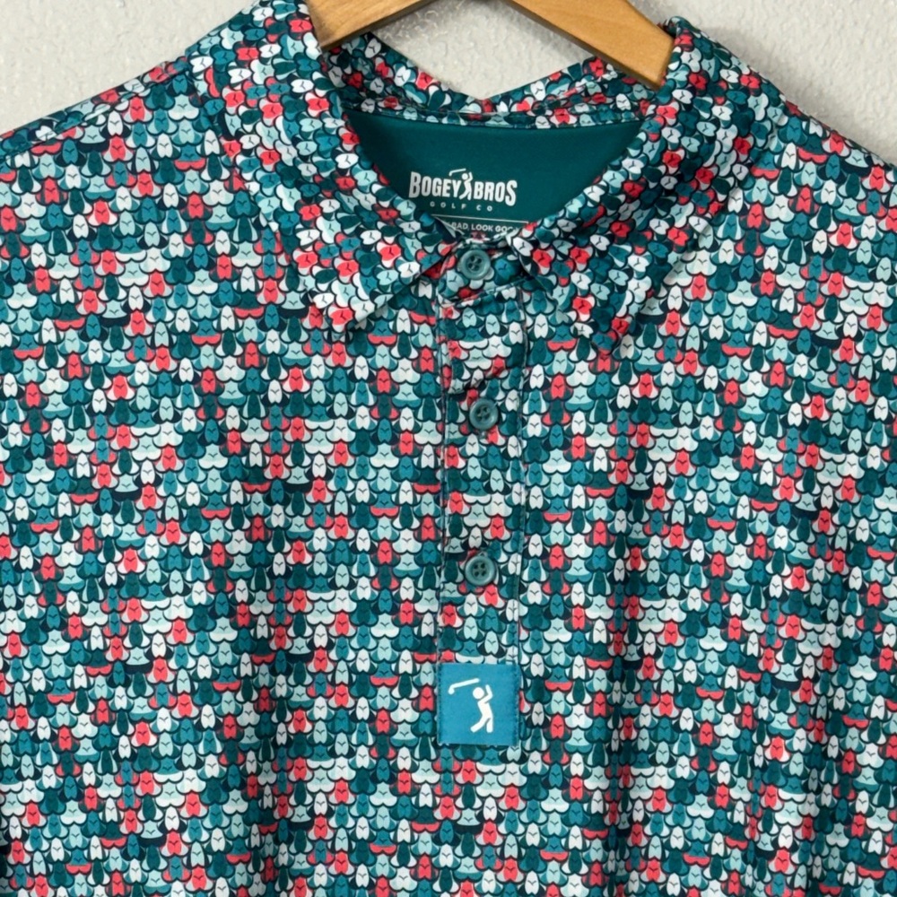 Bogey Bros Whale Tail Patterned Polo Shirt